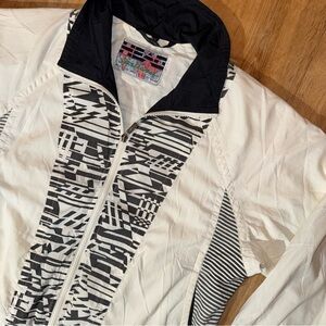 VTG Head Sportswear Soccer Windbreaker Jacket Hong Kong Geometric Stripe M White